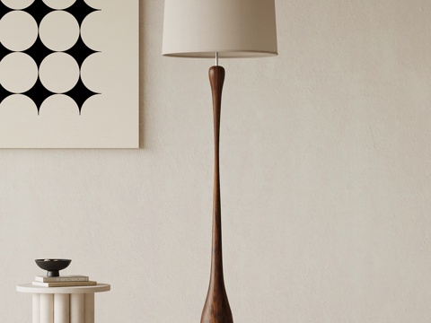 侘寂中古落地灯su模型