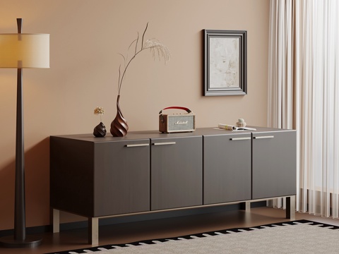 中古风玄关柜 边柜 矮柜su模型