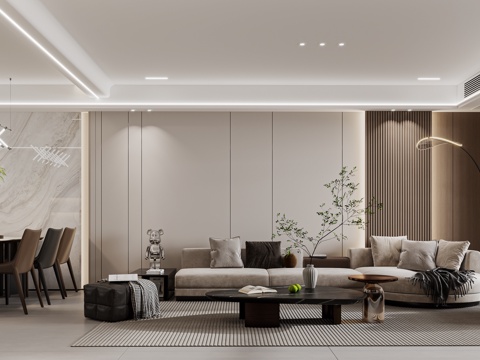  轻奢大平层 样板间 最新全套施工图 效果图合集cad施工图 