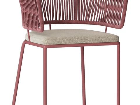  现代北欧绳编椅子3d模型 