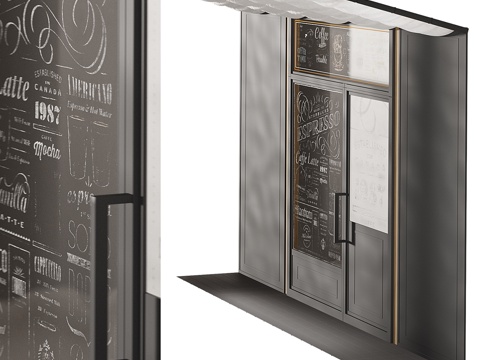  咖啡馆门面元素013d模型 