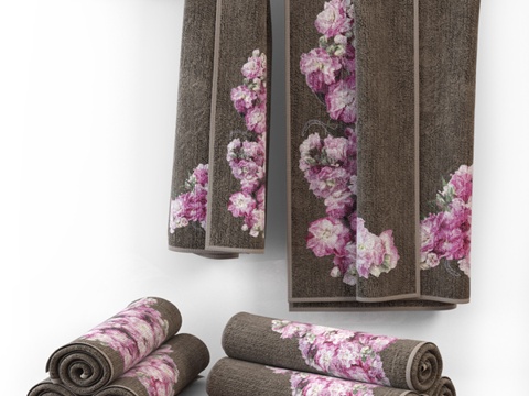  现代毛巾 毛巾 浴巾3d模型 