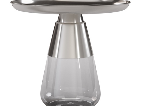  现代轻奢金属玻璃圆边几3d模型3d模型 