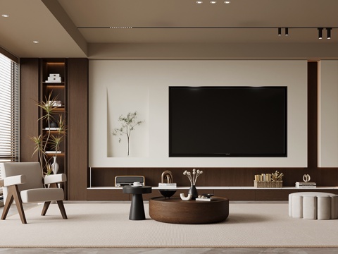  中古风客厅3d模型 