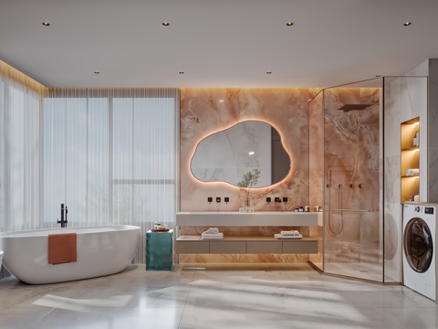  现代卫生间浴室3d模型 