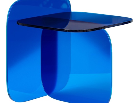  现代极简玻璃边几3d模型 