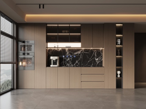  现代意式酒柜 餐边柜3d模型 