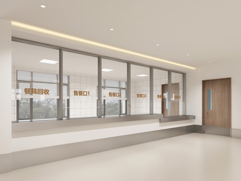  食堂档口3d模型 