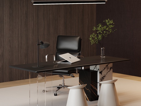  现代意式书桌椅su模型 