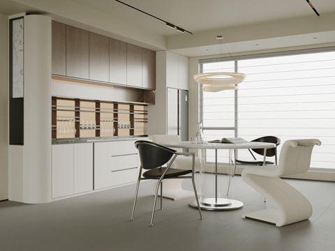  现代餐厅3d模型 