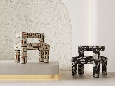 法式复古单人沙发 休闲沙发su模型