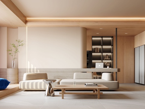  奶油风 样板间 最新全套施工图 效果图合集cad施工图 