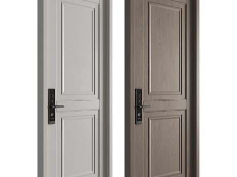  现代意式室内木质单开门3d模型 