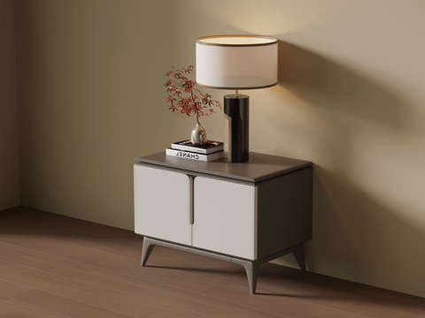 新中式床头柜su模型