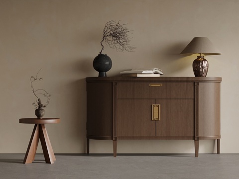 新中式玄关柜 边几su模型su模型