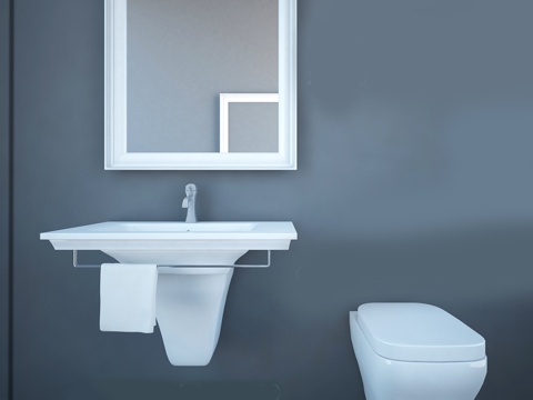  现代洗手台 台盆 洗手台3d模型 