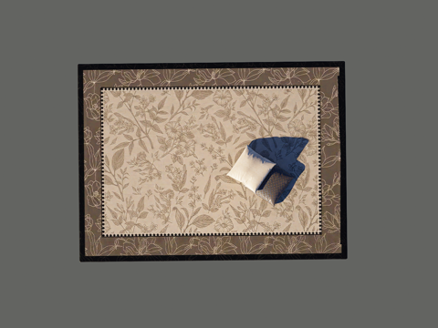 欧式法式美式中古地毯抱枕su模型