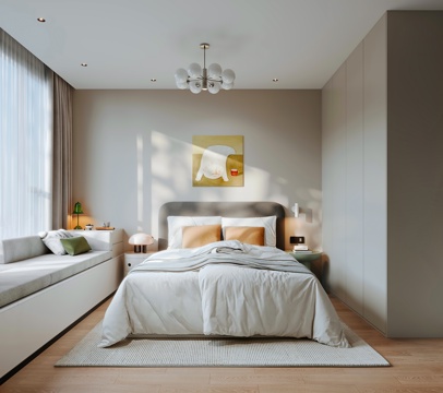  现代卧室儿童房3d模型 