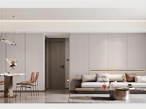  轻奢大平层 样板间 最新全套施工图 效果图合集cad施工图 