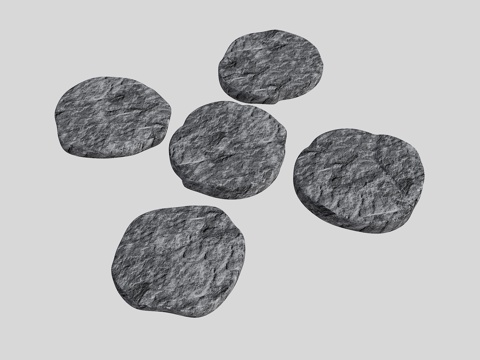 现代老石板 中式汀步 石板路 圆形汀步 游步道 景观园路 园su模型