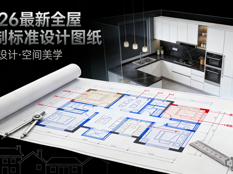 2026最新全屋定制标准设计图纸cad施工图