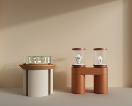  现代珠宝展柜 展台 陈列柜 展示柜su模型 