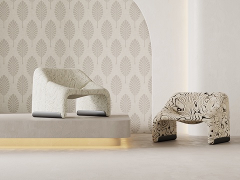 法式复古休闲椅 单人沙发su模型