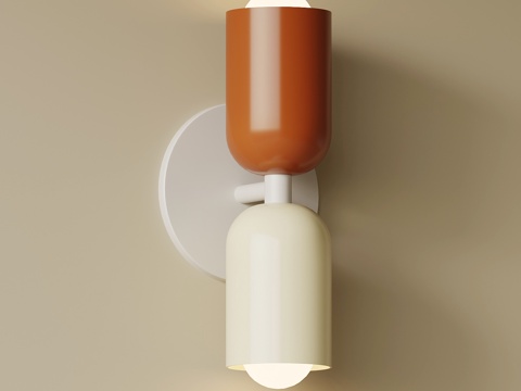 现代奶油风壁灯su模型