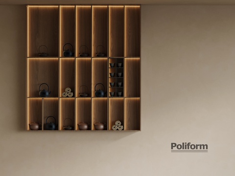 新中式茶柜 壁柜su模型