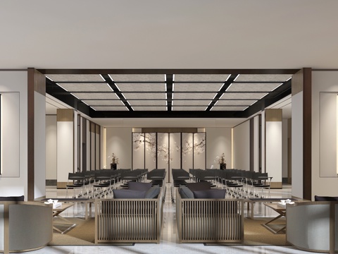  酒店会议室3d模型 