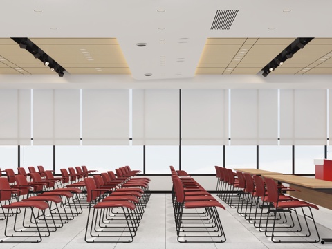  党建会议室报告厅活动室3d模型 