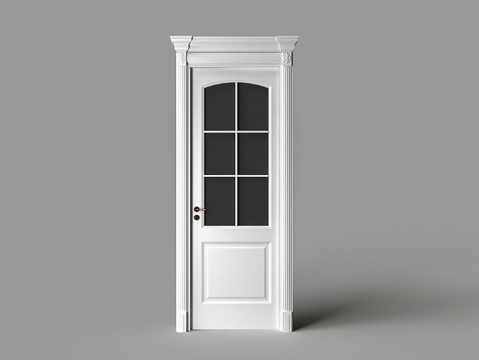  欧式玻璃卫生间门 厨房门3d模型 