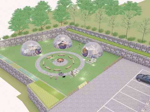  星空房 民宿 酒店 户外 野外 泡泡屋 网红 帐篷 餐厅 露su模型 