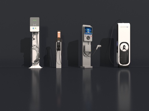  现代充电桩3d模型 