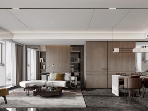 轻奢大平层 样板间 最新全套施工图 效果图合集cad施工图