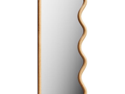  现代奶油风装饰镜子3d模型 