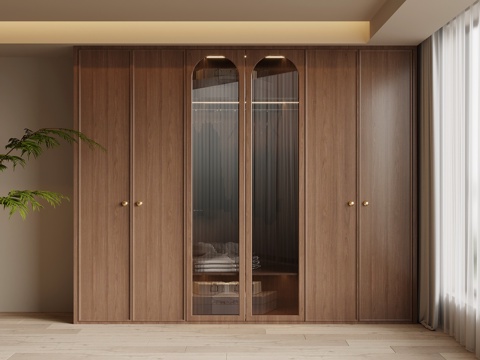  中古风衣柜3d模型 