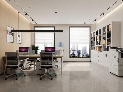  现代办公室3d模型 