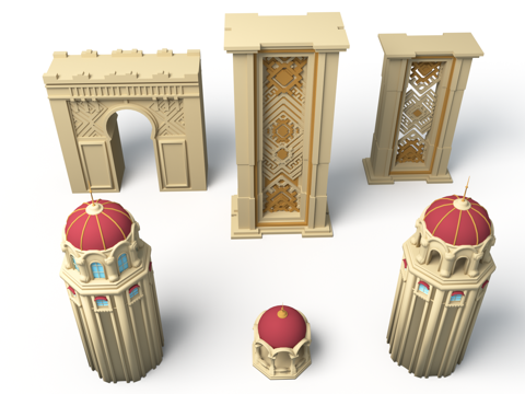  风格化资产 欧式配件 欧式简模 欧式建筑 欧式城堡 欧式简模3d模型 