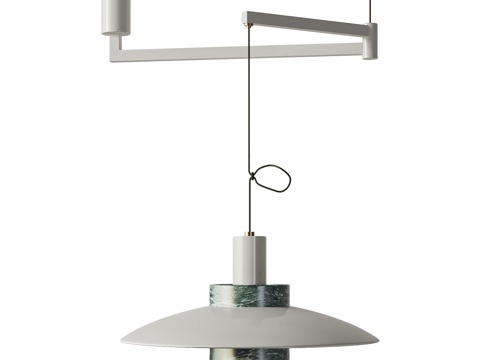 现代飞碟吊灯 移位灯 摇臂灯su模型