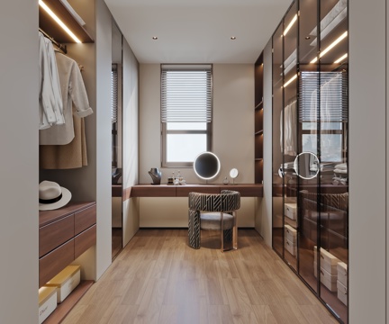  现代衣帽间3d模型 