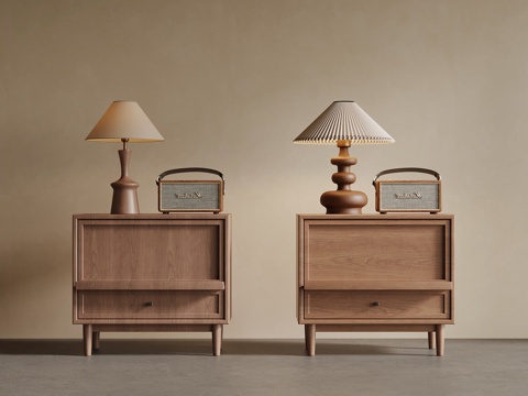 中古风床头柜su模型