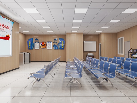  现代办事大厅3d模型 