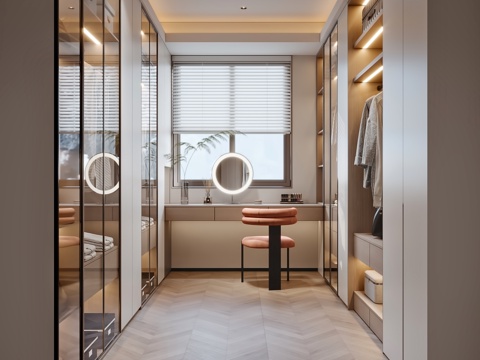  现代衣帽间3d模型 