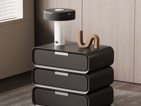  现代意式床头柜su模型 