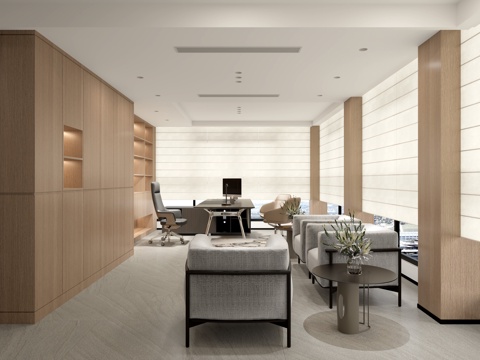  总经理办公室董事长办公室3d模型 