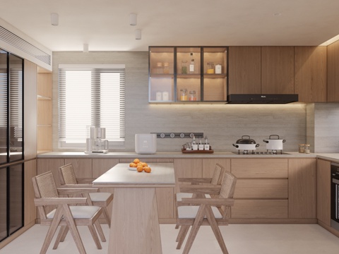 家装 阳台 冰箱 厨具 客厅 餐厅 厨房su模型