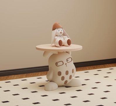  现代边几 卡通边几3d模型 