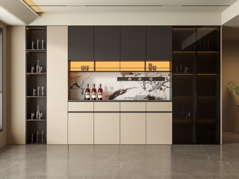  现代酒柜3d模型 