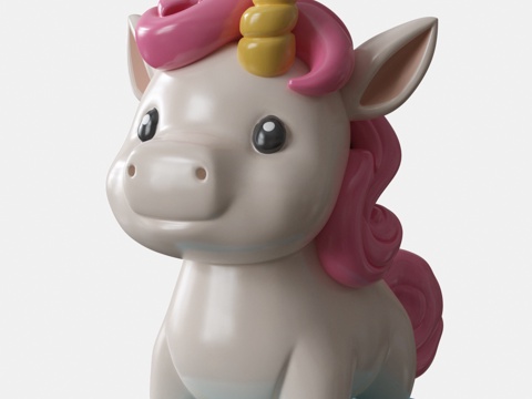  Q版小马手办3d模型 